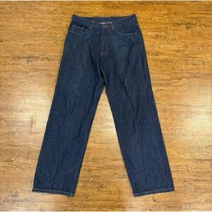 Vintage Y2K Karl Kani Gold Blue Casual Baggy Street Skater Denim Jeans Men 36x34